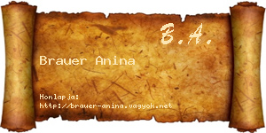 Brauer Anina névjegykártya